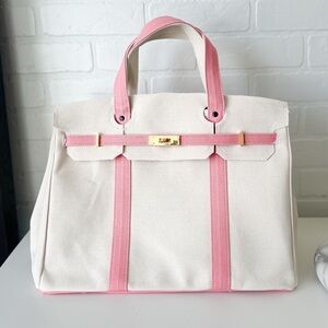 Boatkin - Style Canvas Tote with Pink Trim - NEW In-Hand & Ready to Ship